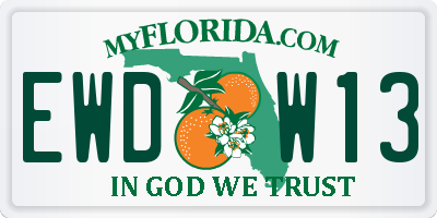 FL license plate EWDW13