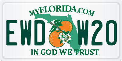 FL license plate EWDW20