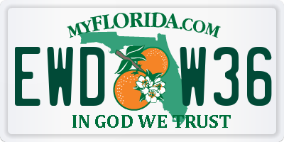 FL license plate EWDW36