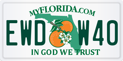 FL license plate EWDW40