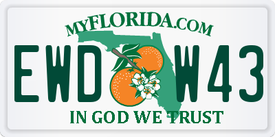 FL license plate EWDW43