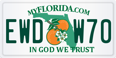 FL license plate EWDW70