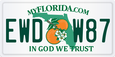 FL license plate EWDW87