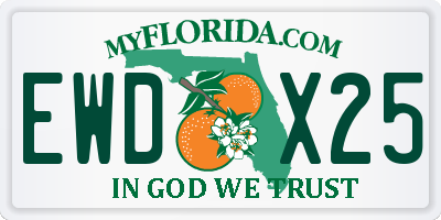 FL license plate EWDX25