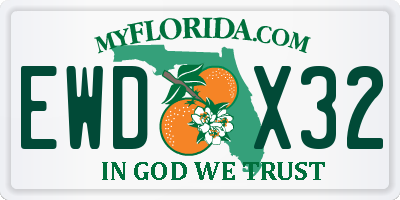 FL license plate EWDX32