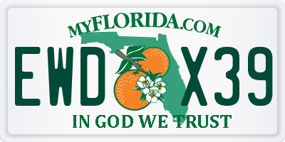 FL license plate EWDX39