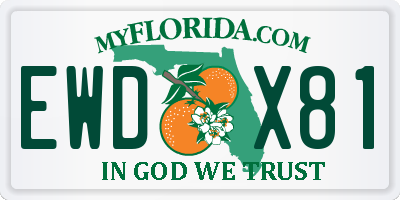 FL license plate EWDX81