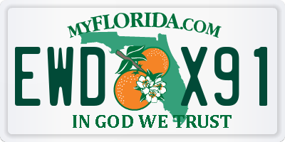 FL license plate EWDX91