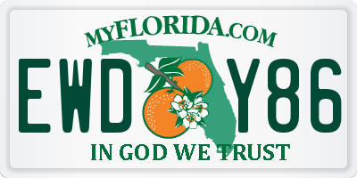 FL license plate EWDY86