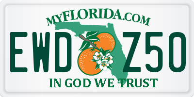 FL license plate EWDZ50