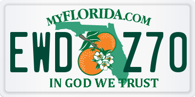 FL license plate EWDZ70