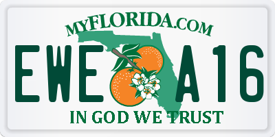 FL license plate EWEA16