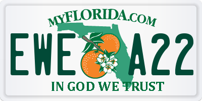 FL license plate EWEA22