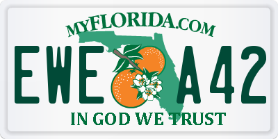FL license plate EWEA42