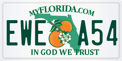 FL license plate EWEA54