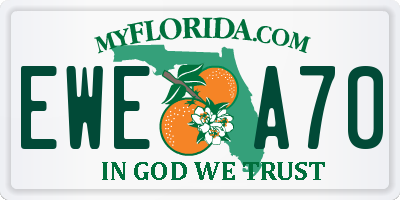 FL license plate EWEA70