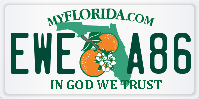 FL license plate EWEA86