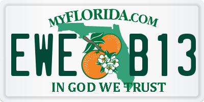 FL license plate EWEB13