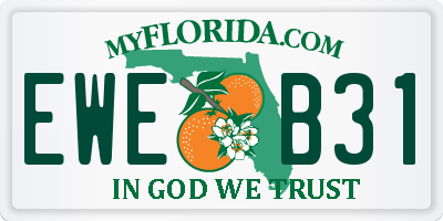 FL license plate EWEB31