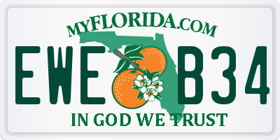 FL license plate EWEB34