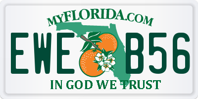 FL license plate EWEB56
