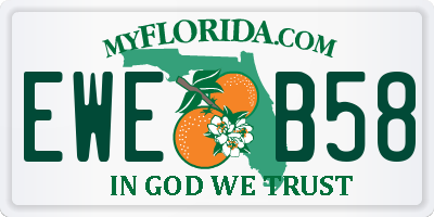 FL license plate EWEB58
