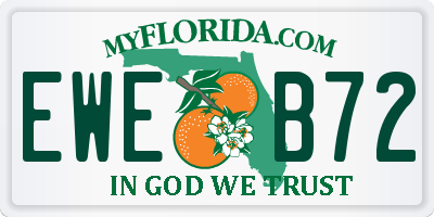 FL license plate EWEB72