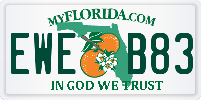 FL license plate EWEB83