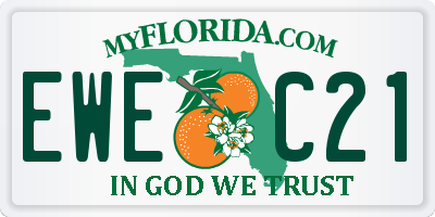 FL license plate EWEC21
