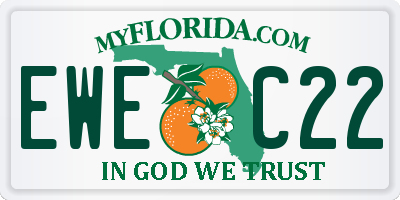 FL license plate EWEC22