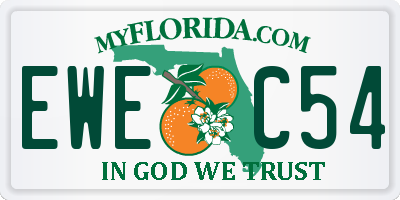 FL license plate EWEC54