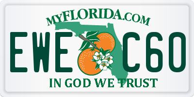 FL license plate EWEC60