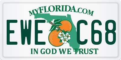 FL license plate EWEC68