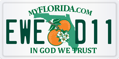 FL license plate EWED11