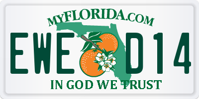 FL license plate EWED14