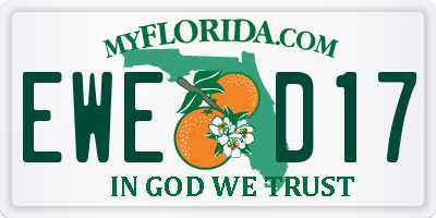 FL license plate EWED17