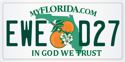 FL license plate EWED27