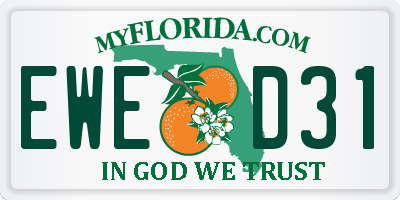 FL license plate EWED31