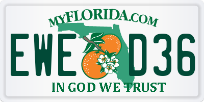 FL license plate EWED36