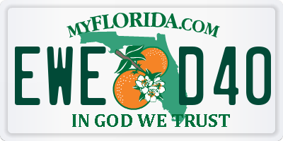 FL license plate EWED40