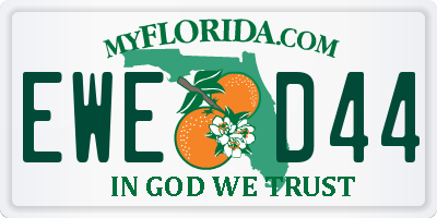 FL license plate EWED44