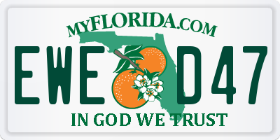 FL license plate EWED47