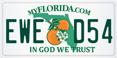 FL license plate EWED54
