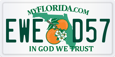 FL license plate EWED57