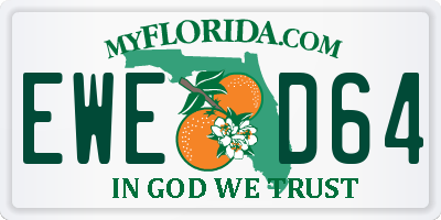 FL license plate EWED64