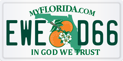 FL license plate EWED66