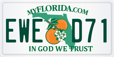 FL license plate EWED71