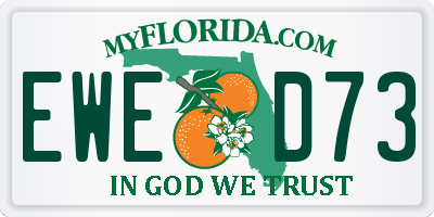 FL license plate EWED73