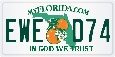 FL license plate EWED74