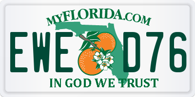 FL license plate EWED76